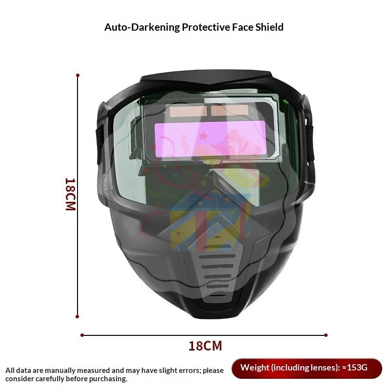 Adjustable Auto Darkening Welding Helmet Heat Resistant Eye Face Protection for Outdoor Welding Work