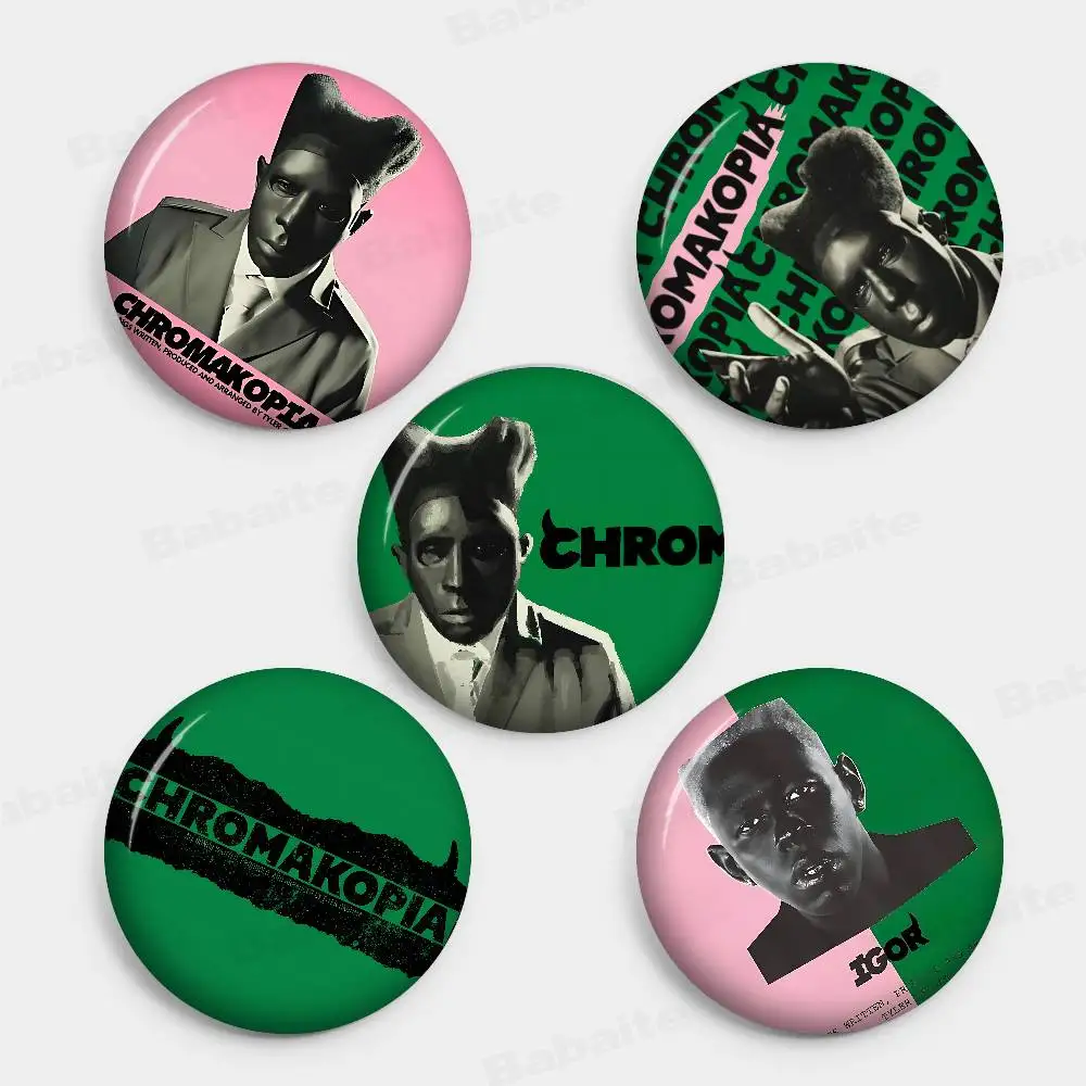 C-CHROMAKOPIA 32/44/58mm Handmade Pin Round Funny Snap-in Brooches for Backpack Cothes Accessories Badge Hat Decoration