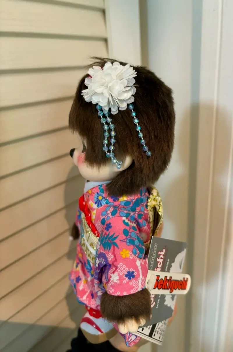 Disponibile Originale Monchhichi Kimono giapponese Serie Face bianco Taglia S Geisha Collezione di giocattoli alla moda Modello Regali di compleanno per ragazze