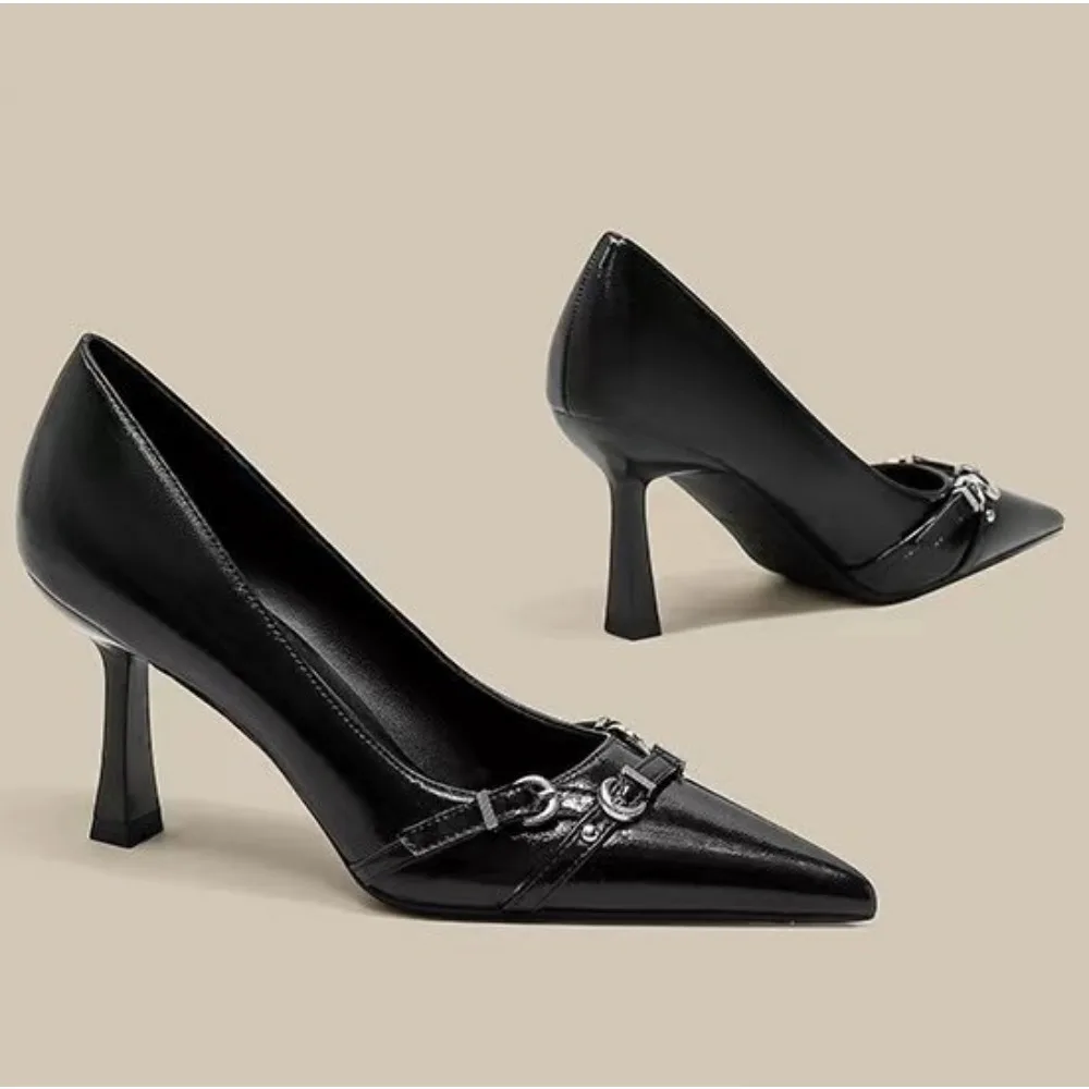 High Heeled Shoes for Women Spring/summer 2026 New Item Pointed Thin Single Shoes Black Light Mature High Heels Womens pumps
