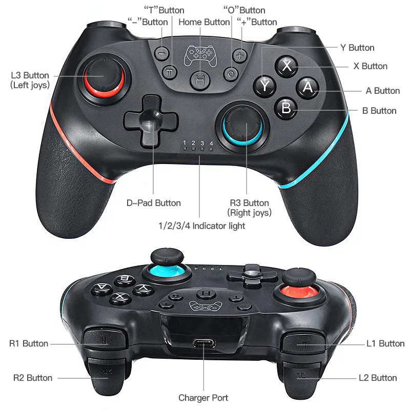 Bluetooth sem fio para nintendo switch & oled lite controlador de pc gamepad controle joystick computador jogo almofada mando comando jogos