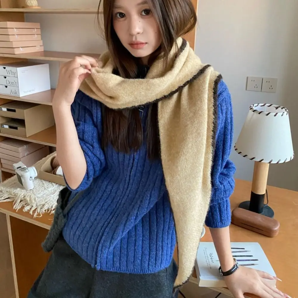 

Теплая утолщенная треугольная шаль, мягкий шарф большого размера, роскошный зимний шарф высокого качества, универсальное использование