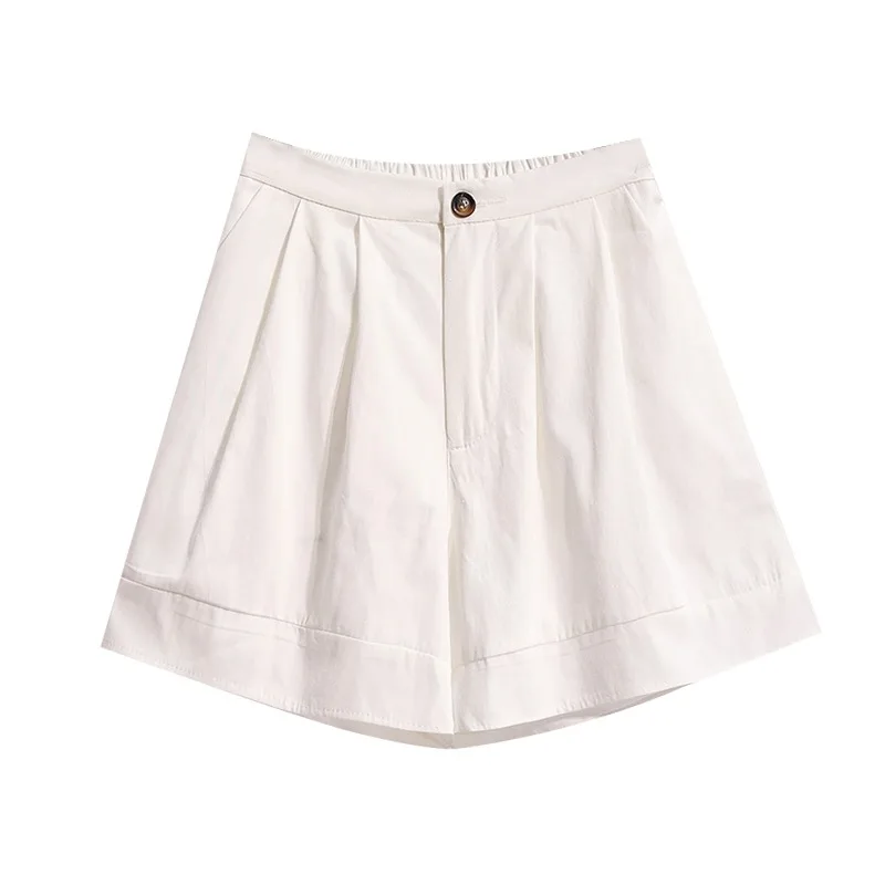 Simple Fashion Solid Holiday Sexy Versatile Shorts Women's High Waist Loose Korean Version Summer Large Size Casual Short Pants
