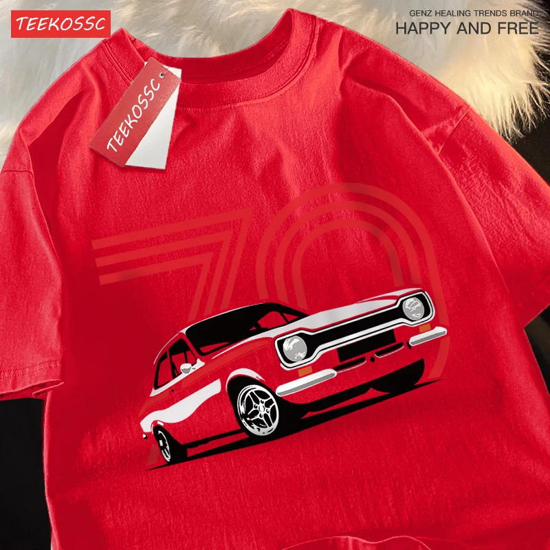 Vintage Old Car 70Th Anniversary Men Women T Shirt Printing O-Neck T Shirt Creativity Cotton Tops Cartoons Summer Couple Tees