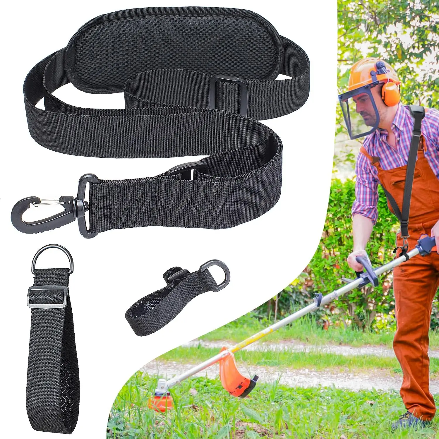 

Universal Shoulder Strap for Trimmers & Blowers - Durable, Adjustable, Comfortable Support