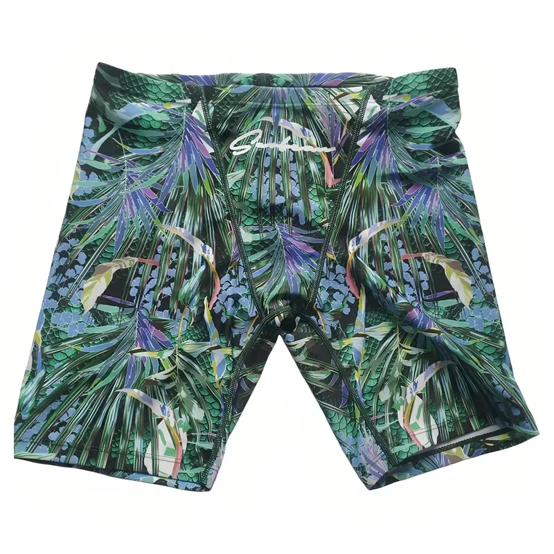 Casual Cool Shorts SEOBEAN Men 2026 Tropical Jungle Print Board Shorts Long Leg Swim Trunks Beach Swimwear Boxers Summer
