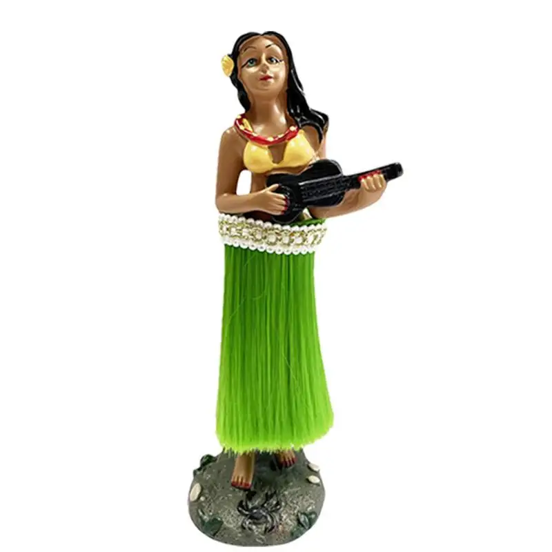 Hawaiian Dashboard Doll Figurine Girl Swing Dance Figurine Portable Girl Bobble Shaking Head Dancing Toy For Cars Suvs