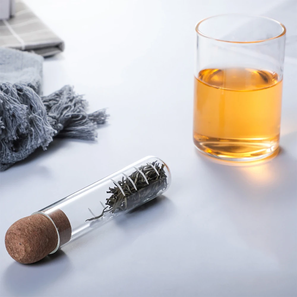 Creative Glass Tea Infuser Pipe Glass Design Tea Strainer For Mug Fancy Filter For Puer Tea Herb Tea Tools With Cork Stopper