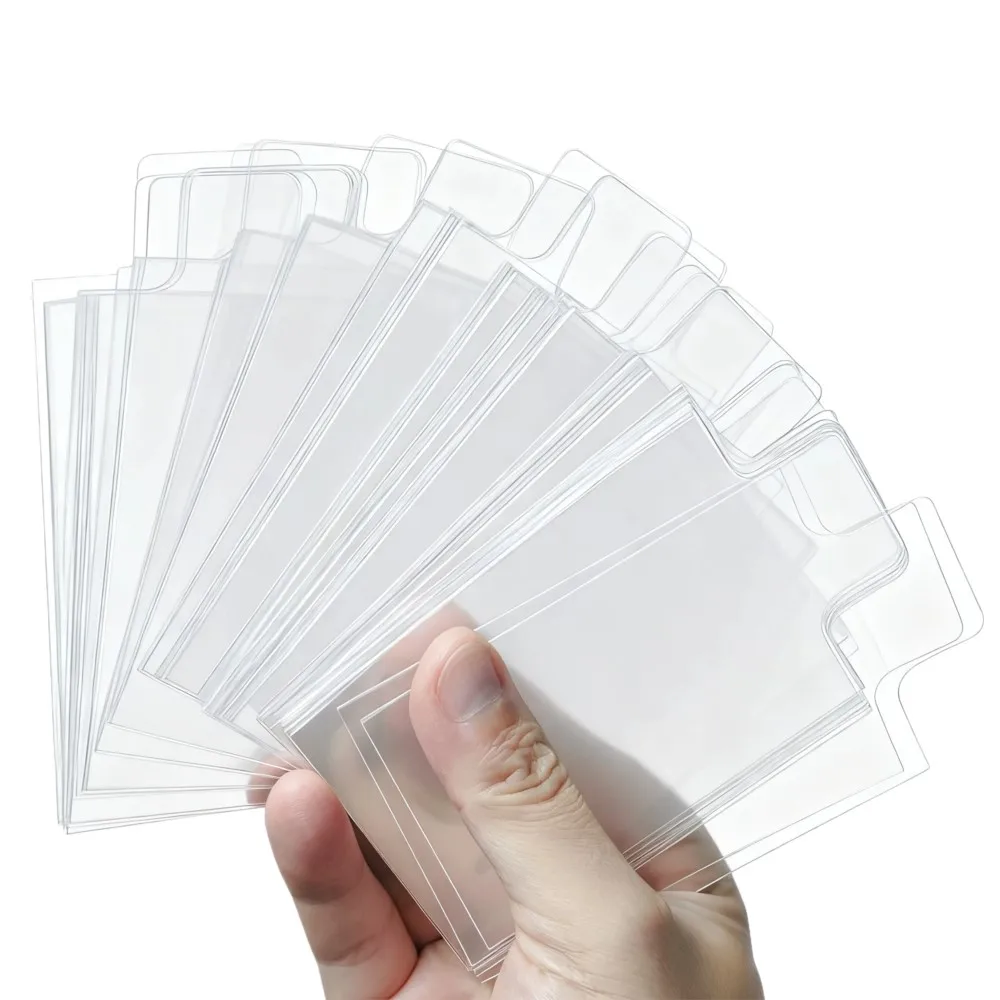 100pcs Card Sleeves Raised Type Transparent Protectors Fit For PKM PTCG Yugioh Game Cards Trading Case Folder Photo Pouch Holder