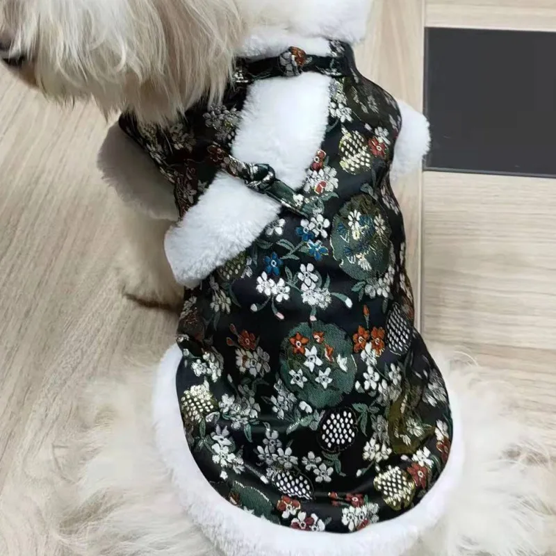 Chinesische Neue Jahr Pet Kleidung Tang Anzug Katze Chihuahua Yorkie Pudel Bichon Schnauzer Hund Mantel Puppy Jacke Hund Kostüm