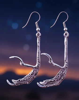 Gothic Raven Earring Crow Bird Skull Claw Talon Stud NU-GOTH Jewelry Gift