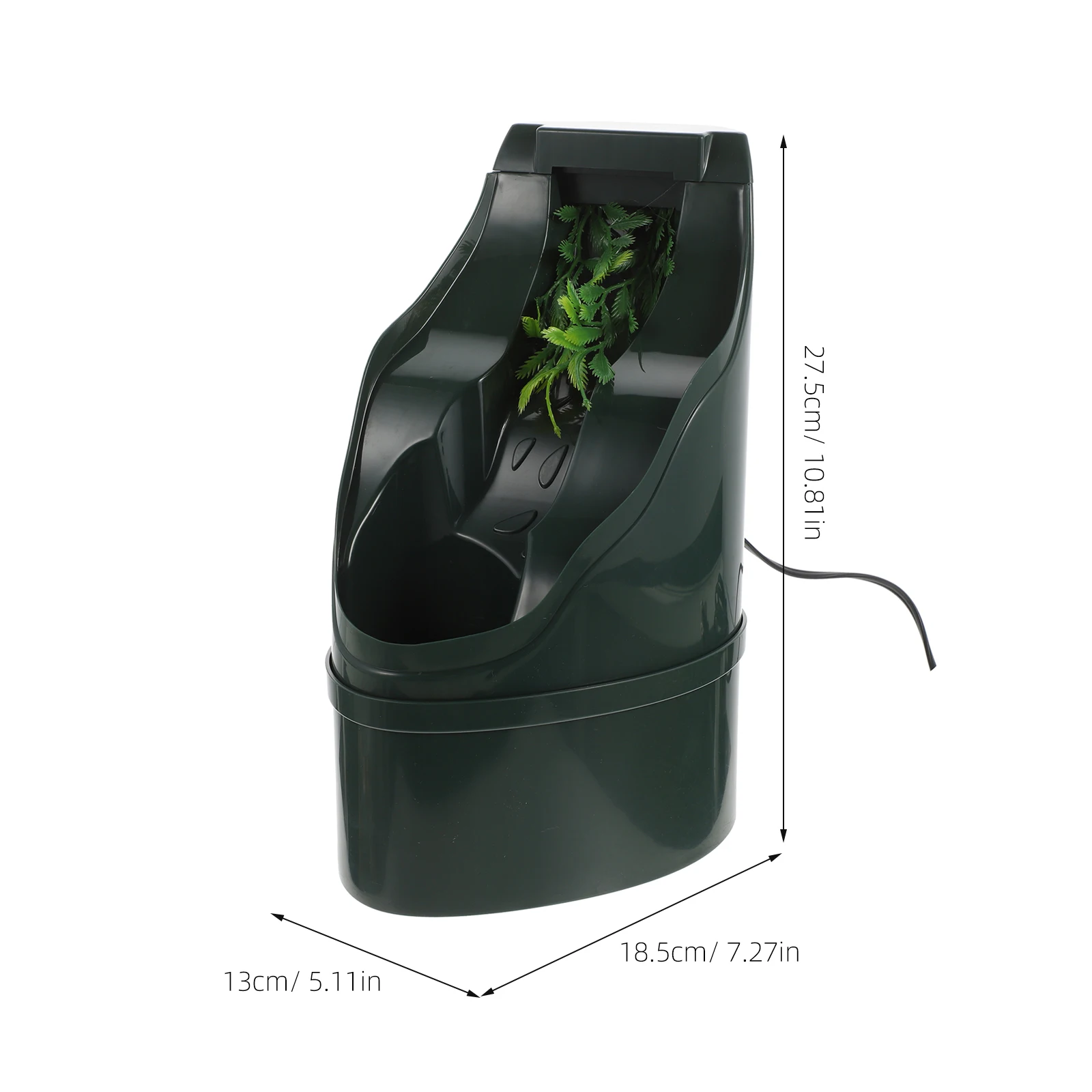

Creative Pet Water Fountain Imitates Plant Waterfall Style Dispenser Durable ABS Material Easy Clean Long Lasting Use Stable