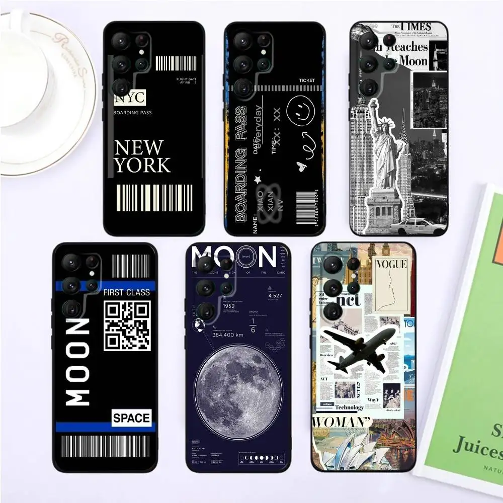 

BOARDING PASS Phone Case For Samsung S25,S24,S23,22,21,Ultra,Pro,S10,S30Plus,20lite Black Cover