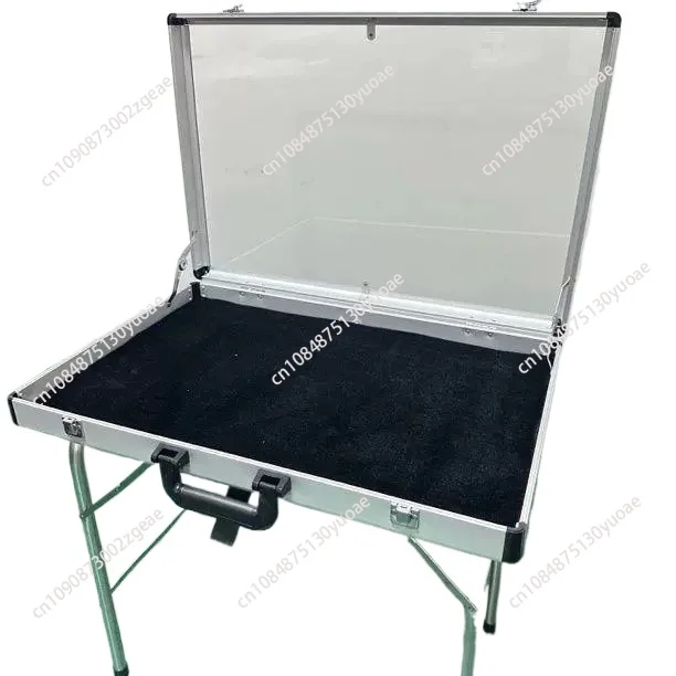 Silver Aluminum Acrylic Transparent Top Display Stand Portable Supplier Trade Display Case for TCG Cards with Lock Function