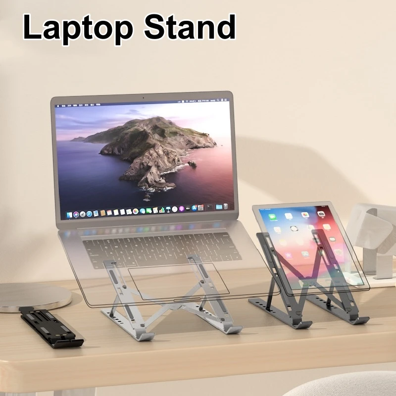 Adjustable Laptop Stand Aluminum Alloy Desktop Holder Foldable Portable Bracket for Macbook Air Pro  Notebook Tablet Pad Cooling