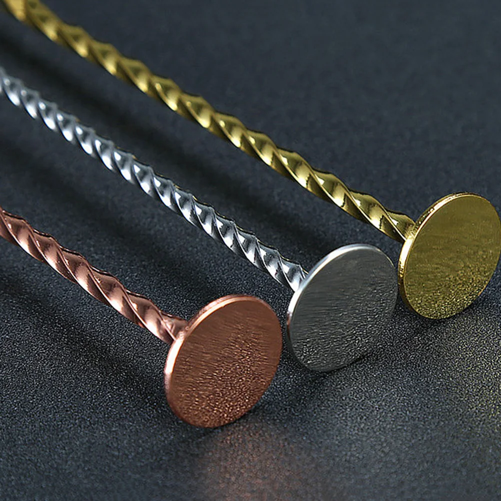 

2 Pcs Cocktail Spoon Stainless Steel Long Handle Bartending Mixing Stirring Vintage Copper Style Fashion Elegant