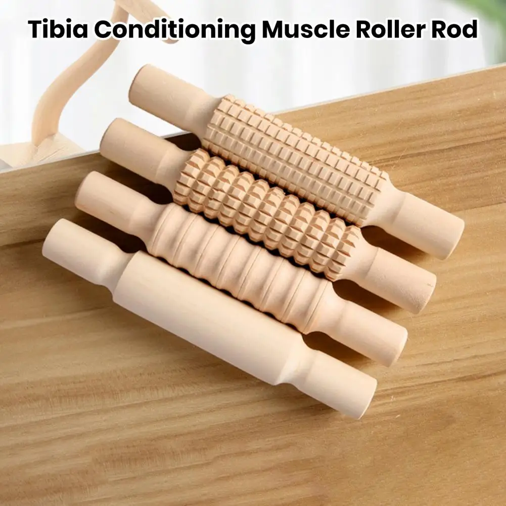 Wooden Muscle Roller Stick Wooden Rolling Pin Muscle Roller Stick for Athletes Shin Conditioning Sore Relief for Muay for Body