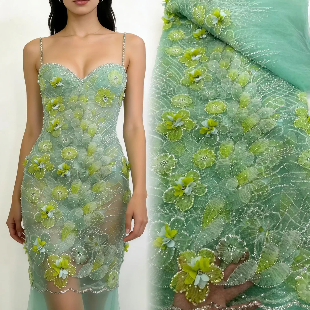 

Элитная французская сетчатая ткань с бисером и кружевом 2026: высококачественные африканские кружевные ткани с пайетками для свадебных платьев в нигерийском стиле