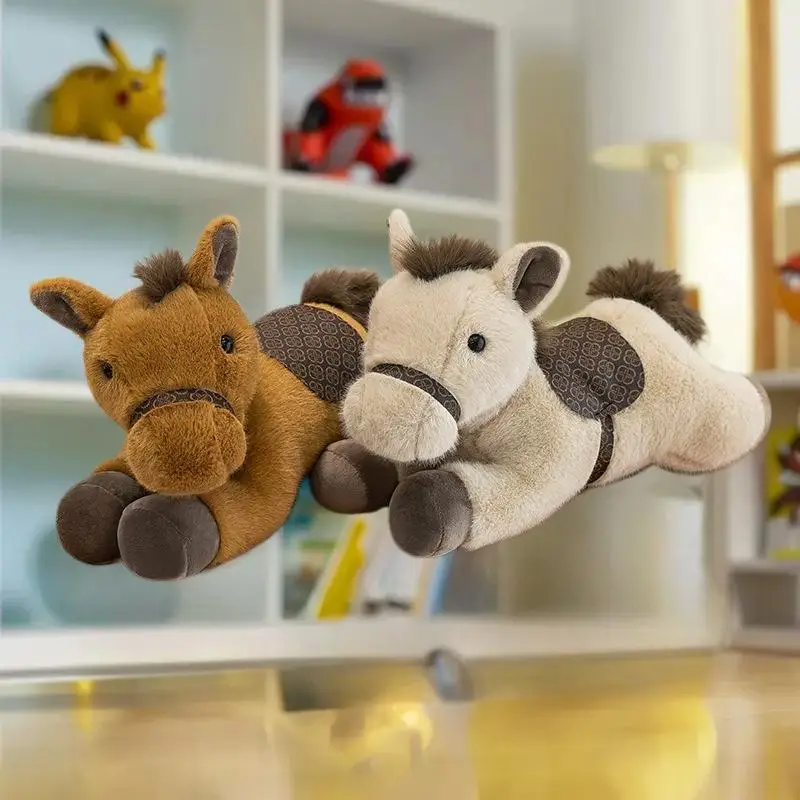 Peluche a Forma di Cavallo dello Zodiaco Cinese, Simpatico Pupazzo Imbottito, Cuscino Decorativo per Divano, Regalo per Capodanno e Festività