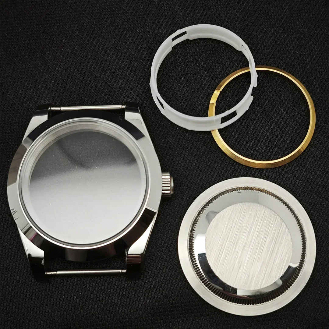 39mm Case 8215 Steel Watch Case with Sapphire Crystal  for ETA2836/ Miyoda 8215/ Mingzhu 2813 3804 Movement Steel Back Cover