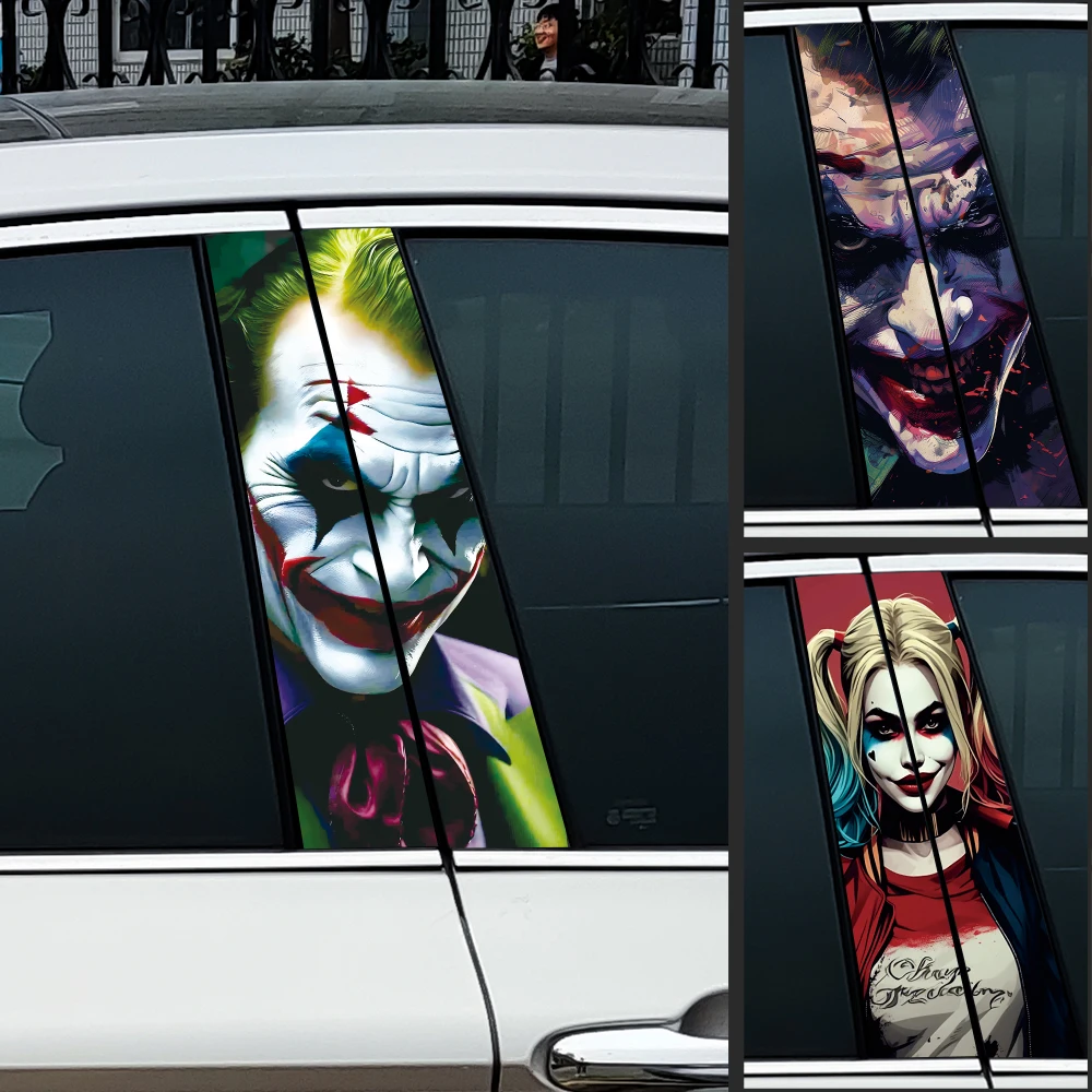 Graffiti Joker Car Stickers B-pillar Vinyl Decal Waterproof Auto Center Pillar Sticker Cover Scratches Vehicle Decor Accessories