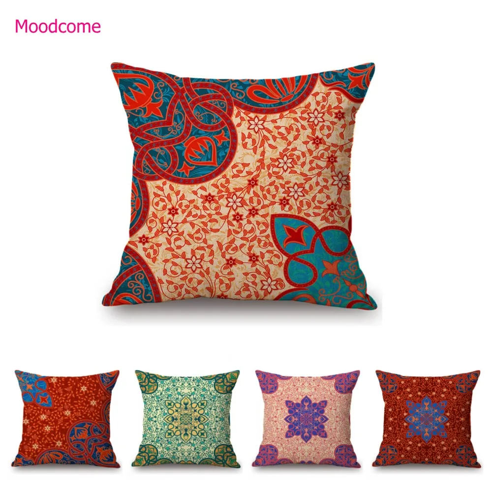 Classic Muslim Middle East Arab Floral Pattern Arabesque Geometric Home Decorative Sofa Throw Pillow Case Car Seat Cushion Cover