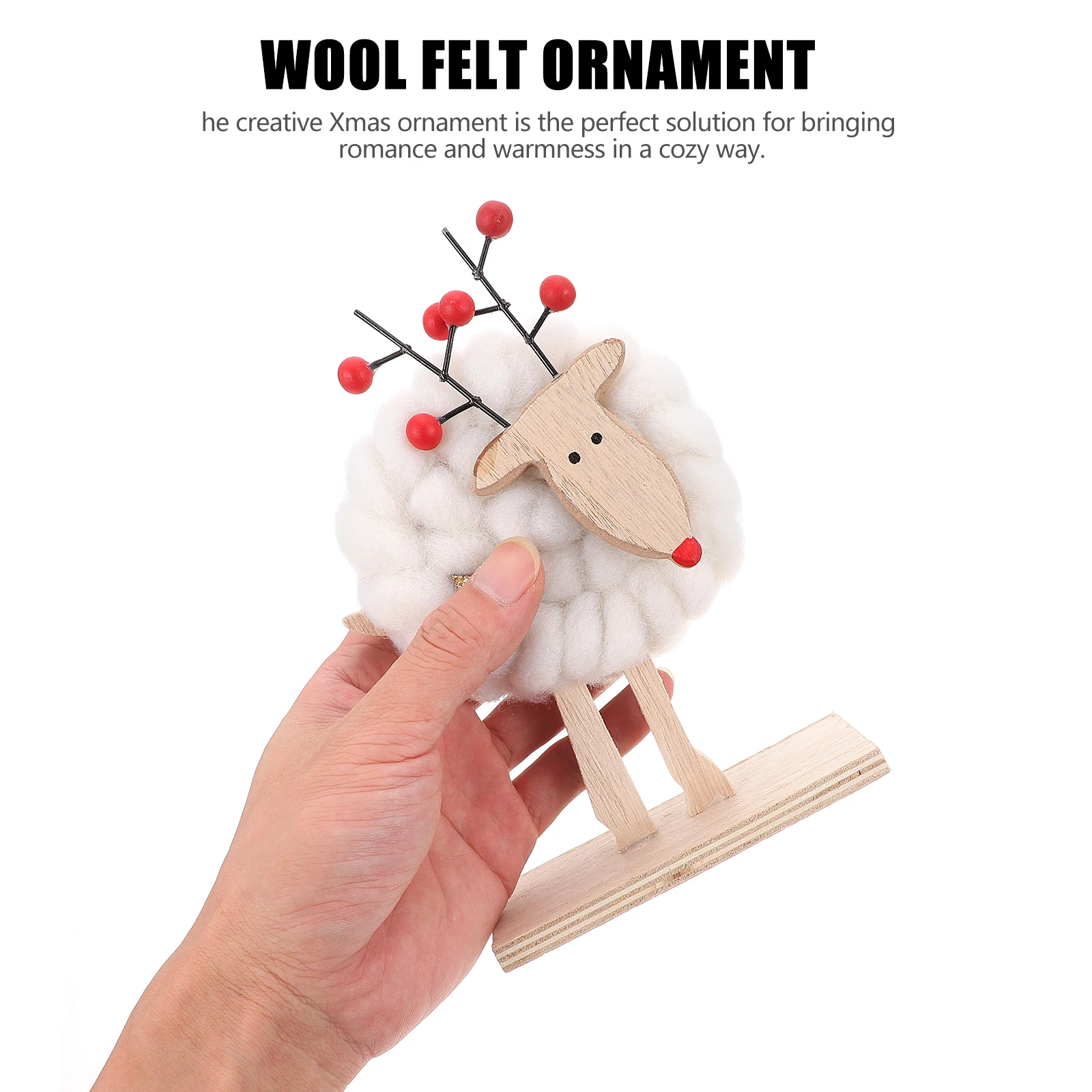 

1pc Wool Felt Lightweight Tabletop Decor For Home Office Bedroom Christmas Themed Ornament Creative Festival Desktop Adornment