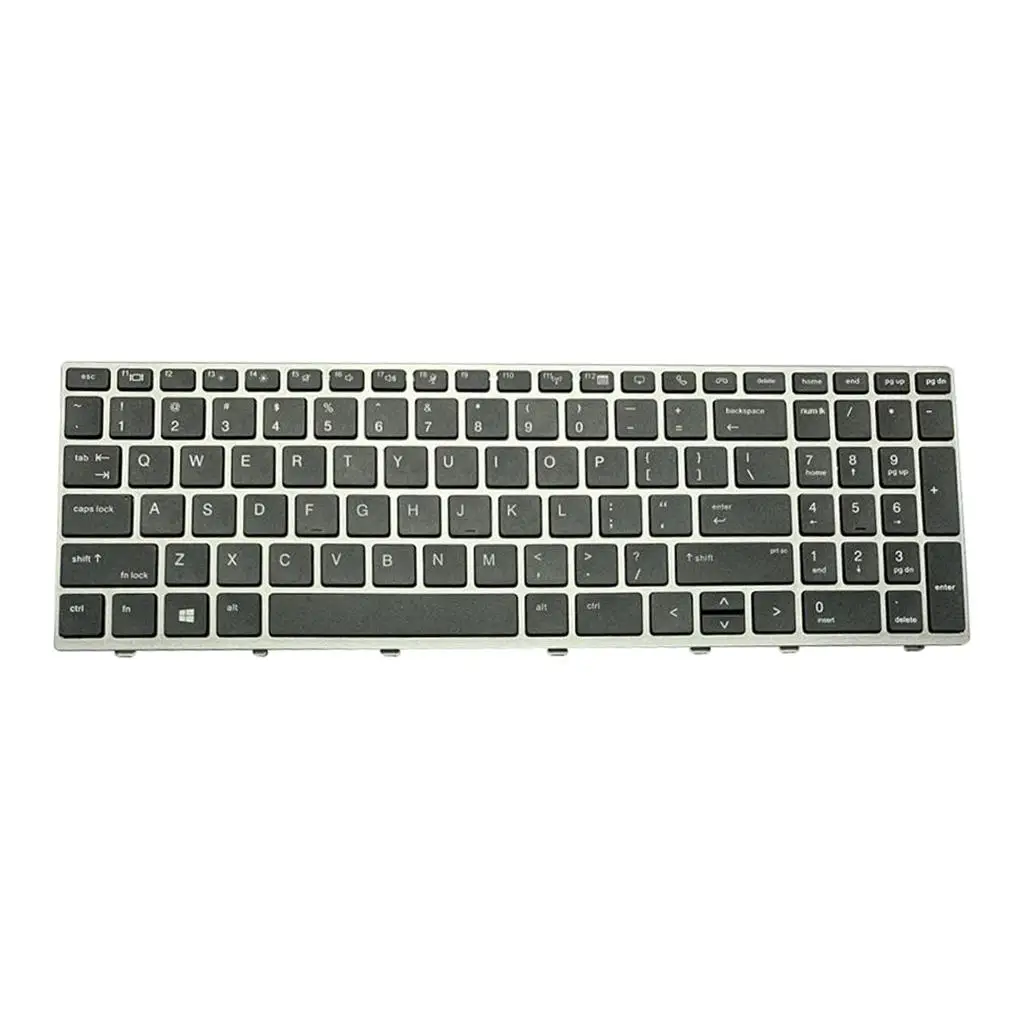 

US English Laptop Replacement Keyboards with Frame for HP 850 G5 755 G5 15u G5 Black Silver Plastic