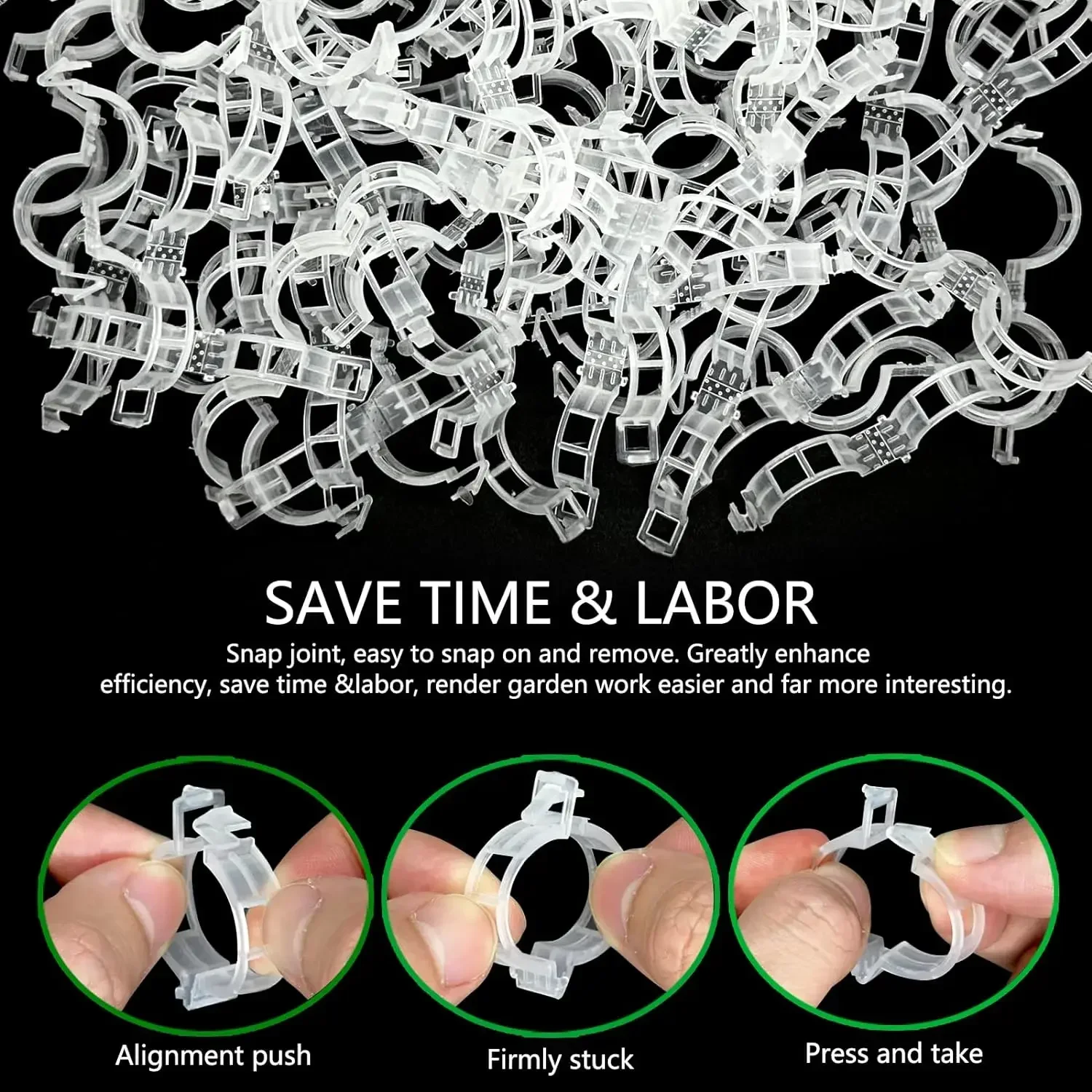 100Pcs Plastic Tomato Plant Support Clips – Trellis Vines Holder for Climbing Plants–Cucumbers,Peppers,Vegetables Training Clips