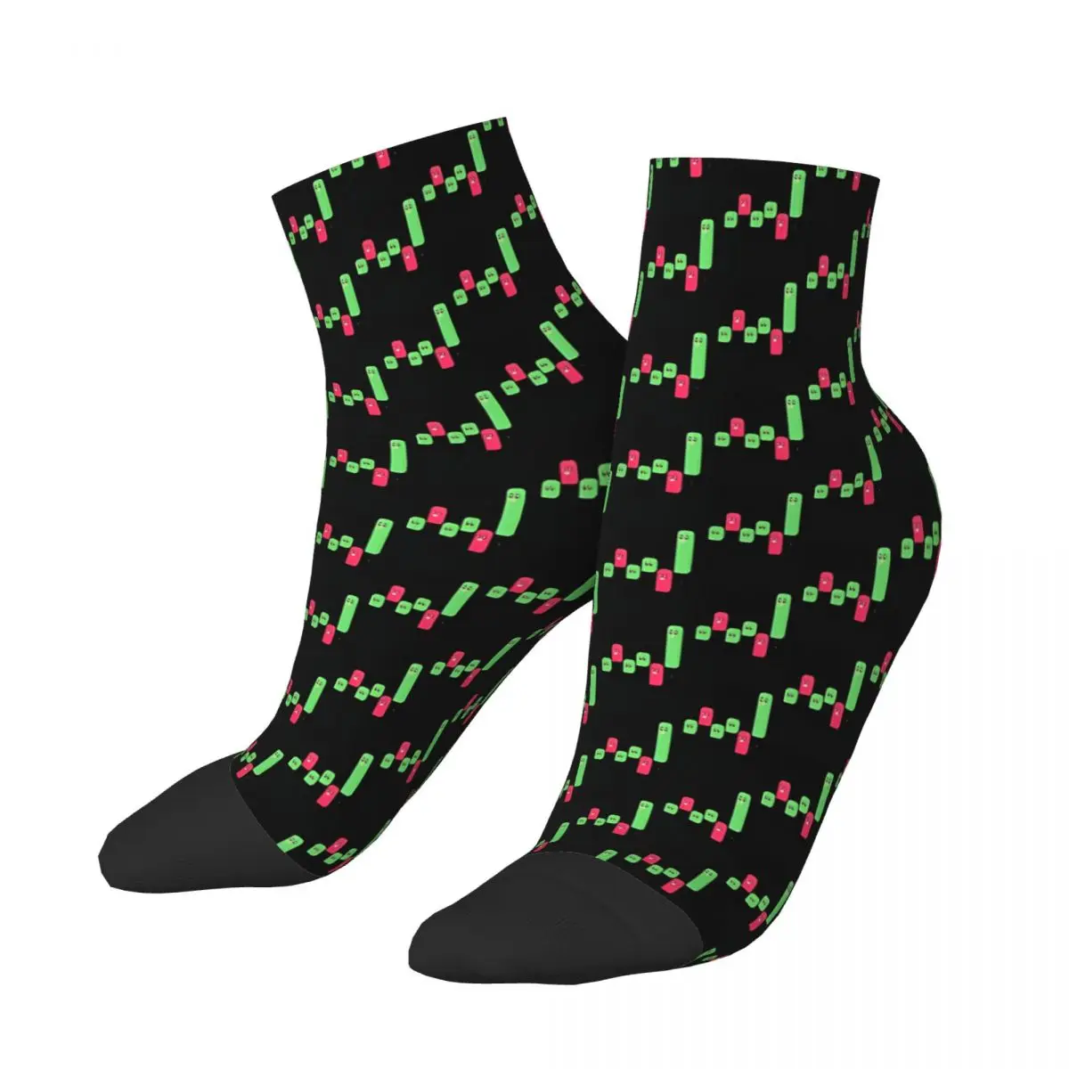 Cute Stock Market Candle Breakout Ankle Socks Male Mens Women Winter Stockings Hip Hop