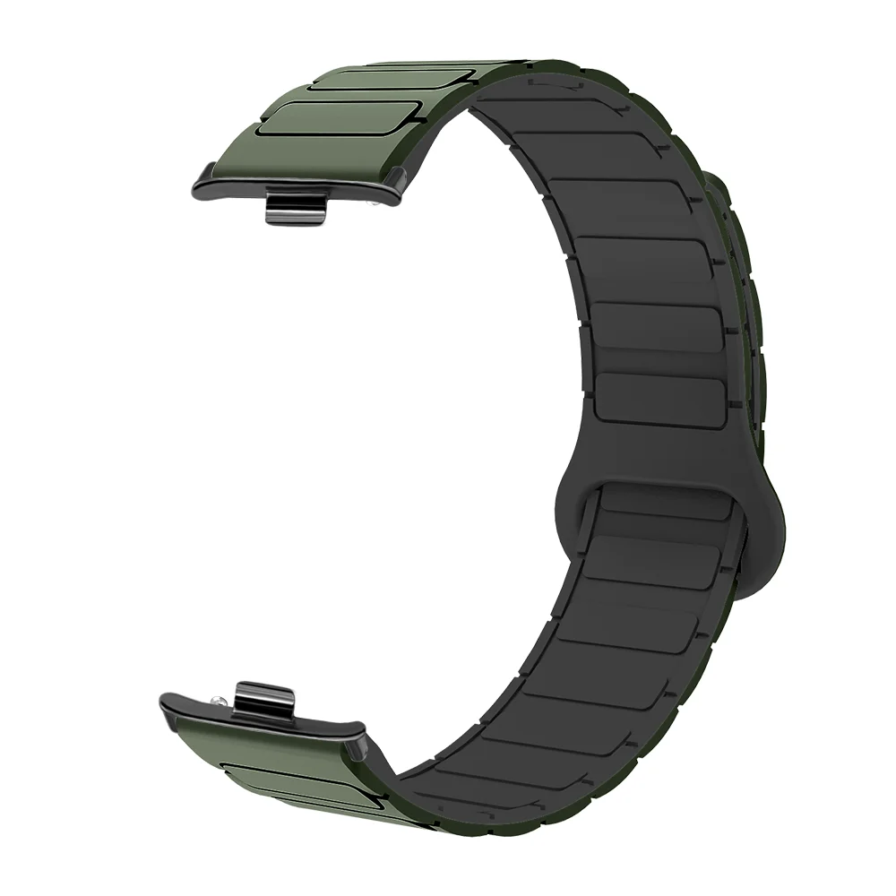 

22mm Magnetic Watch Strap For Xiaomi Band 8Pro/9Pro Redmi Band 4/5 Armor Style Quick Release Durable Silicone For Men Women