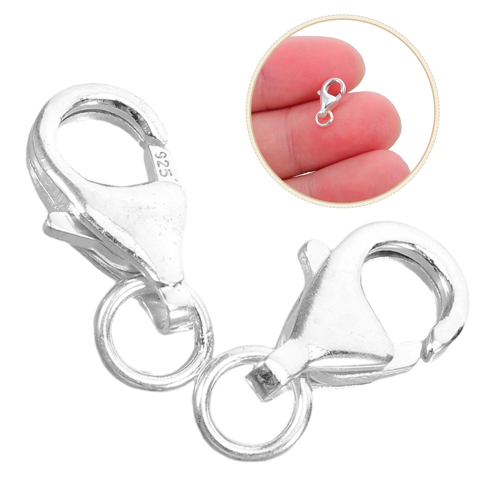 

2Pcs Metal Lobster Clasp Connectors Jewelry Findings for Necklace Bracelet DIY Craft Durable Elegant Fastening