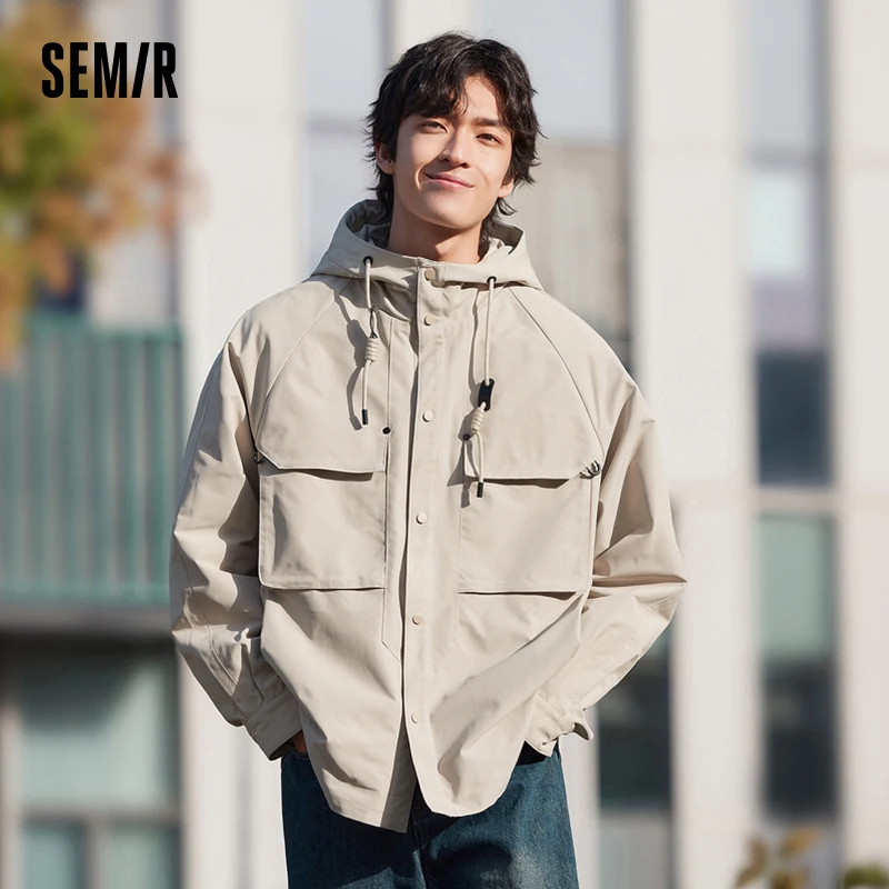 

Semir Jacket Men 2024 Spring New Simple Solid Color Daily Commuter Jacket Fashion Outdoor Workwear Style Top