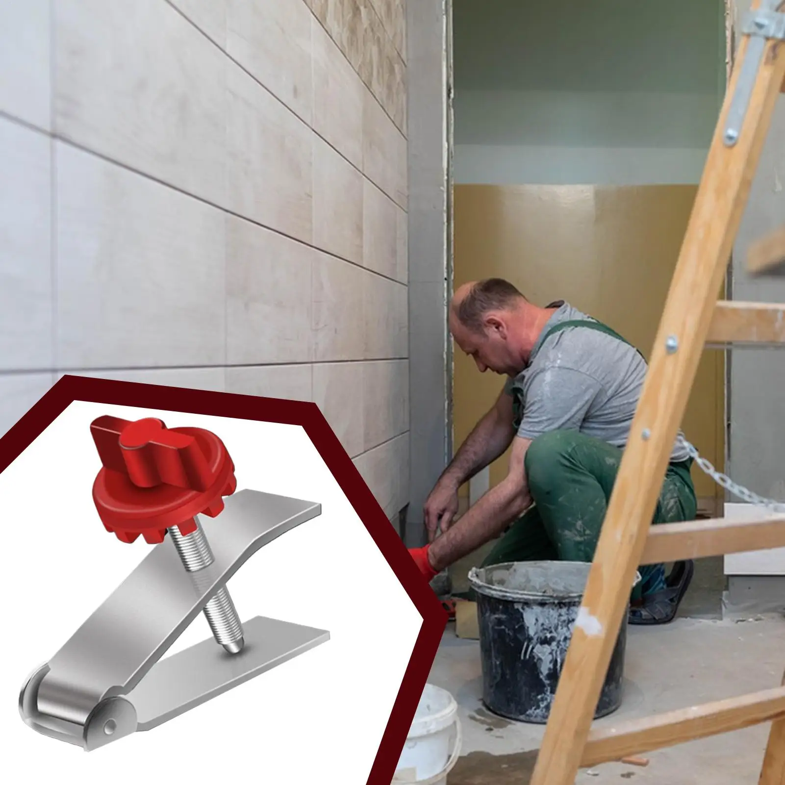 جدار السيراميك رافع أداة 1-5.5 سنتيمتر تعديل الارتفاع البلاط منظم التسوية مستوي الضابط قابلة لإعادة الاستخدام رافع أداة للوحة الباب