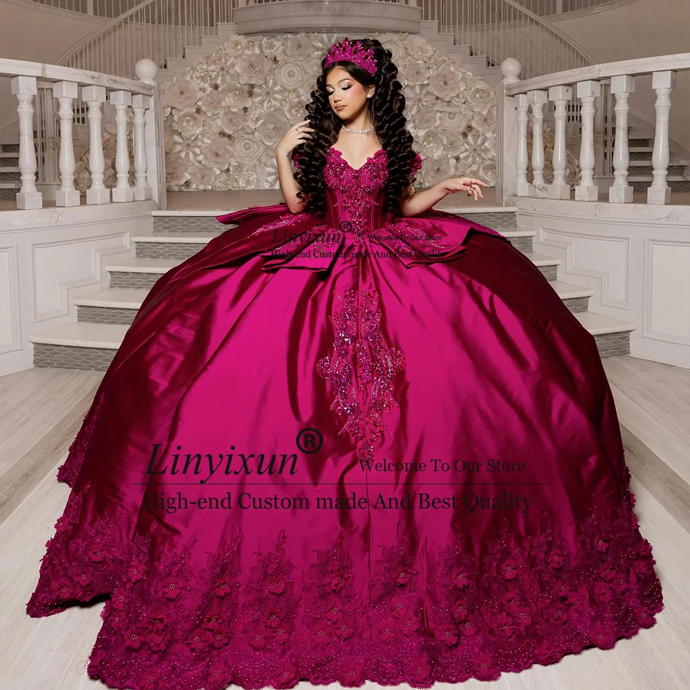 

Magnificent Applique Quinceanera Dresses 2025 Glitter Bow Ball Gowns for Birthday Party Sleeveless Customized vestidos de gala