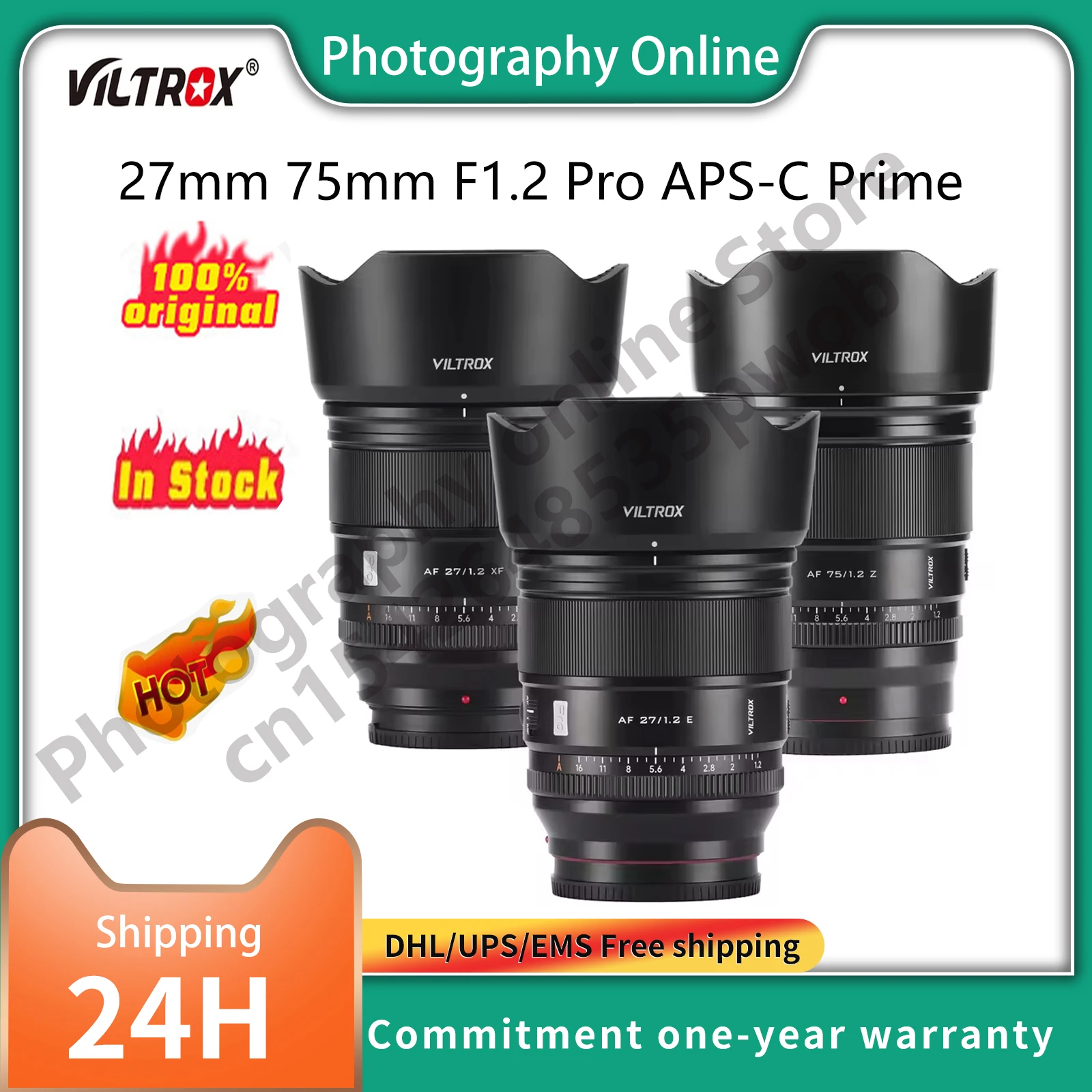 VILTROX 27mm 75mm F1.2 Pro for Fuji XF Camera Lens Ultra Large Aperture APS-C Prime Lens For FUJIFILM Sony E Nikon Z Camera