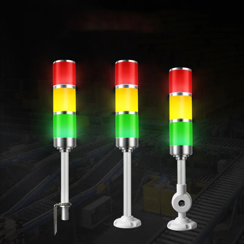 12V Aluminium Industrie Multilayer Stapel licht Mit Faltbare/L Stange Basis LED Signal Turm Alarm vorsicht Sicherheit Lampe für Maschinen