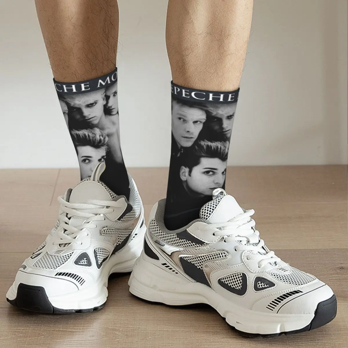 Tour Memento Mori Memories 2024 World Tour Men's Socks Retro Harajuku Depeche-Mode-Band Hip Hop Novelty Casual Crew Sock fugees