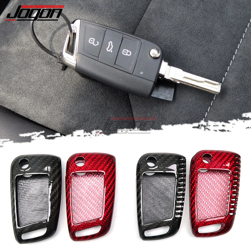 

For VW Golf 7 MK7 Tiguan Skoda Octavia Seat Ibiza Leon FR 2 Aztec Altea Real Carbon Fiber Remote Fold Key Fob Case Shell Cover