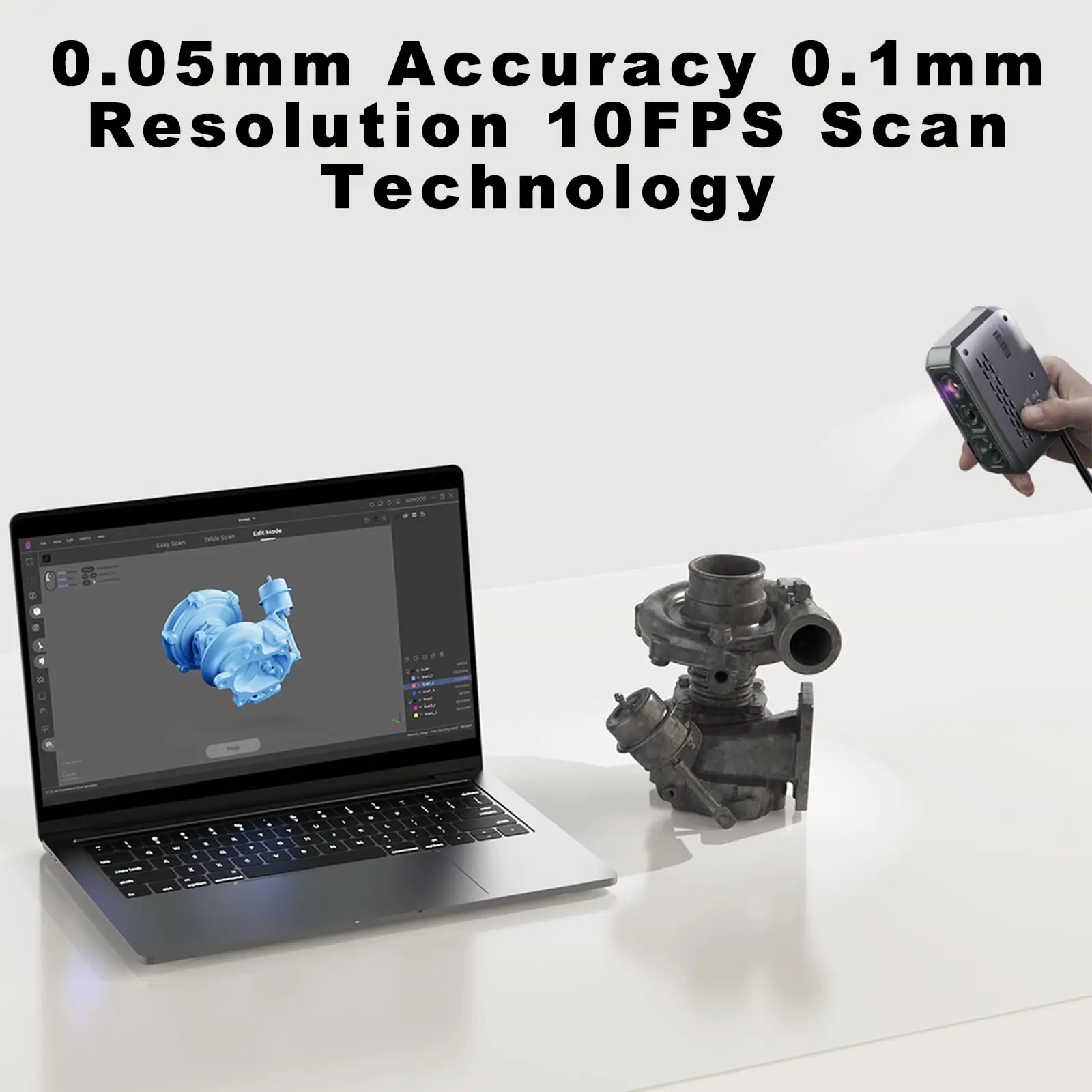 3D Scanner Moose Lite for 3D Printing - 3D Printer Accessories NIR Light & AI Visual Tracking Technology 0.05mm Accuracy