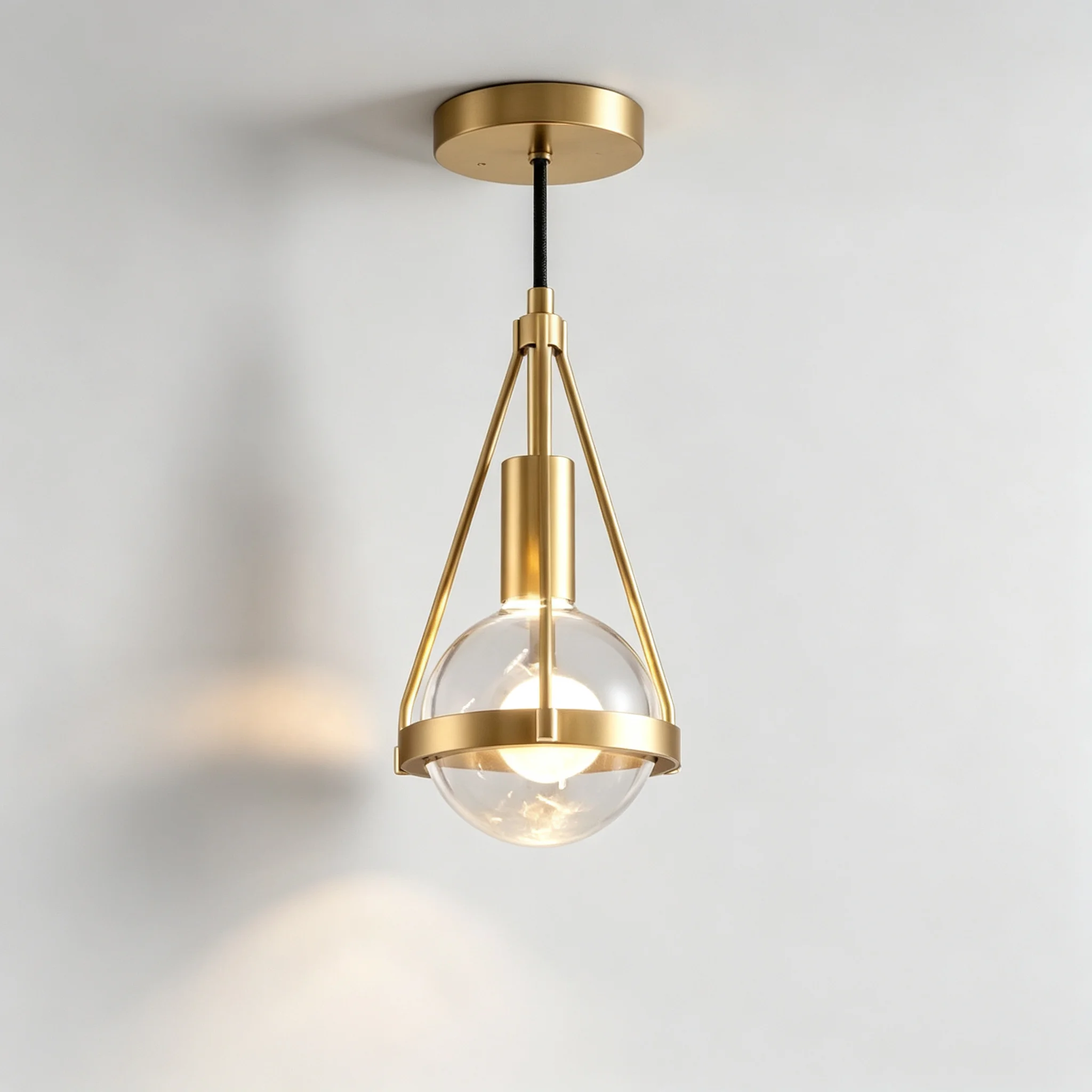 Luxury All Copper Crystal Pendant Lights Bedroom Beise Hanging Lamps Kitchen Island Led Illumination Dining Room Decor Lighting