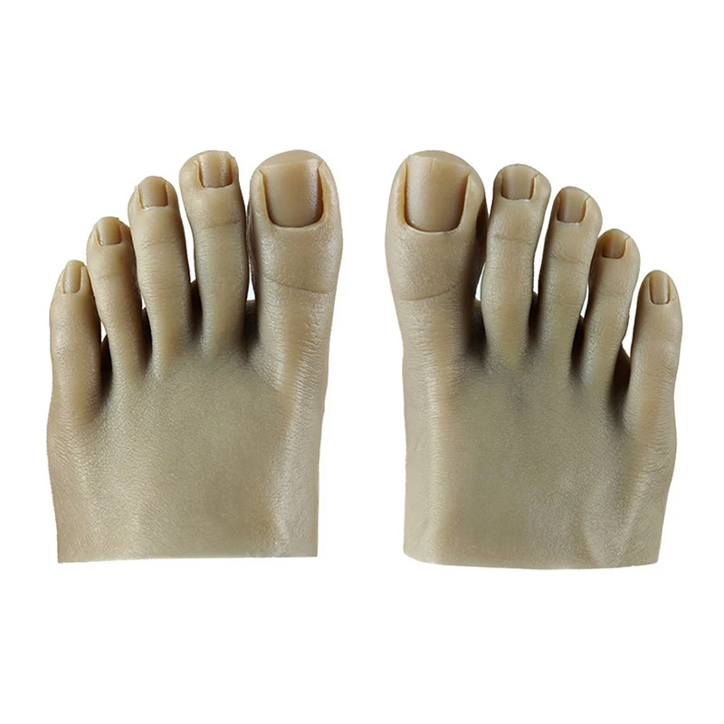 1PC Nail Practice Foot Mannequin with Fake Toes for Pedicure Training Nail Display Silicone Nail Training Foot Fake Model