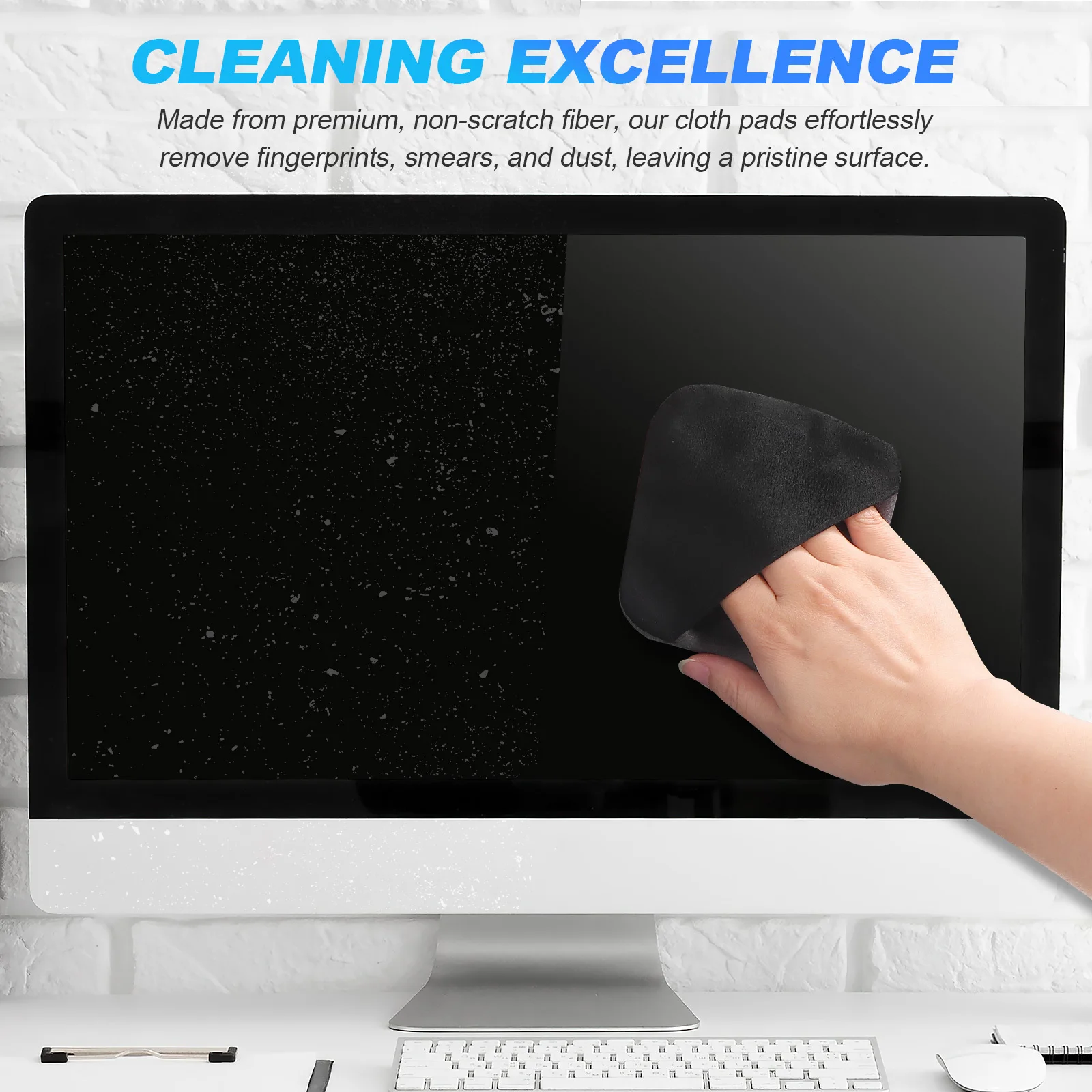 

2Pcs Cleaning Cloth Pads Screen Cleaner Scratch-Free for Electronics Devices Car Interior Glasses Lenses Polishing Microfiber