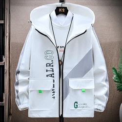 Men's Hooded Jacket 2024 New style Spring and Autumn Men's Windbreaker Fashion Casual Zipper Hooded Jacket Men's Slim Fit Jacket