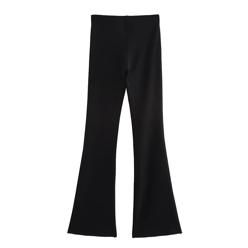 Basicis-Leggings taille haute pour femmes, pantalons à cloche, streetwear élégant, pantalons longs simples, vêtements de rue, mode