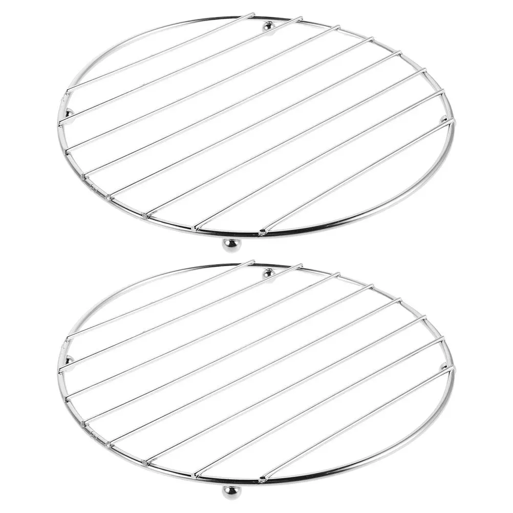 

2Pcs Stainless Steel Iron Art Trivets Round Heat Resistant Pot Holder for Kitchen Dining Table Hot Dishes Cookware Protection
