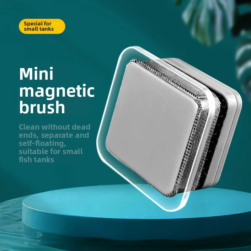 

Magnetic Aquarium Glass Cleaner - Strong Mini Algae Scraper for Small Crystal Clear Fish Tanks, Nano & Planted Aquariums
