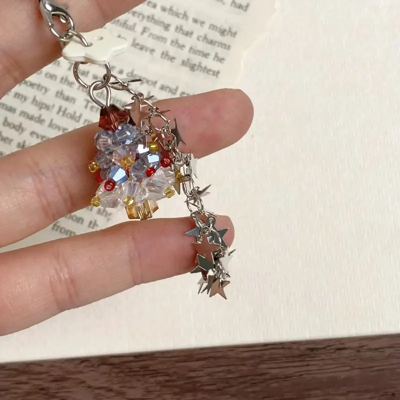 شجرة عيد الميلاد ستار سلسلة المفاتيح الهاتف سحر حزام Y2K خمر سلسلة الكاميرا حقيبة قلادة ظهره الديكور هدايا عيد الميلاد #5