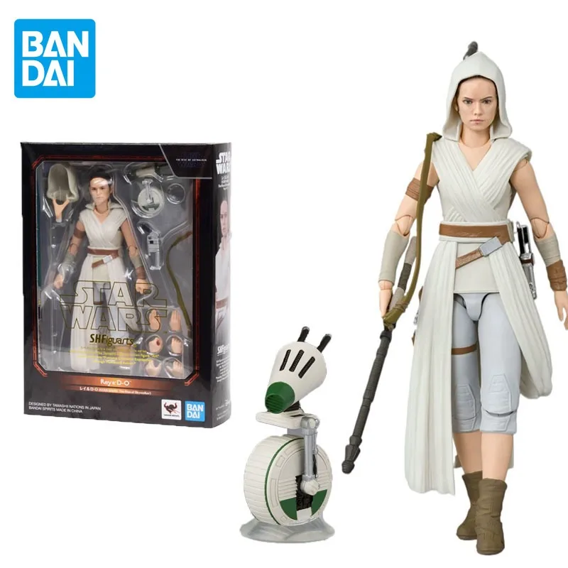 Bandai Original S.H.Figuarts Star Wars The Rise of Skywalker Anime Figure Rey Action Figure Toys for Boys Girls Birthday Gifts