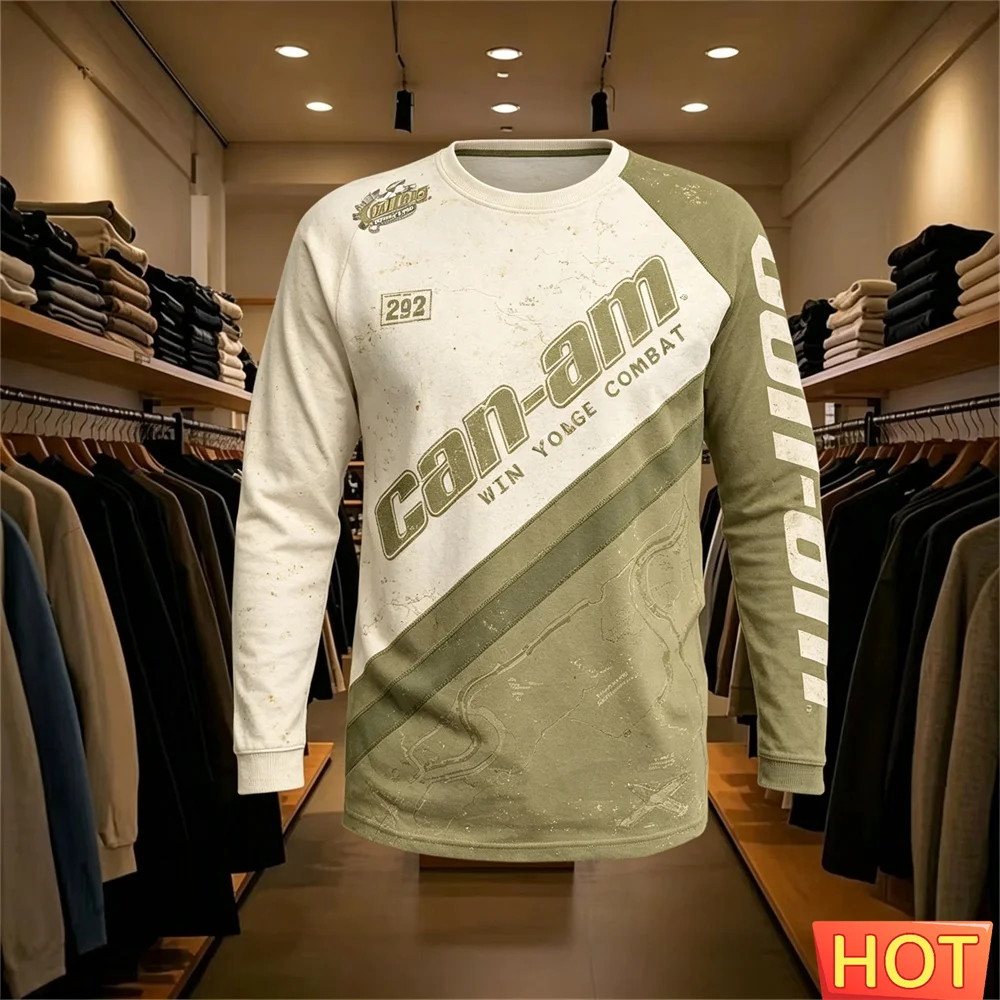 Motorcycle Racing Long Sleeve Round Neck T-shirt for Men and Women Fashion Can Am Team Long Sleeve T-shirt Sports Men's clothing view 4